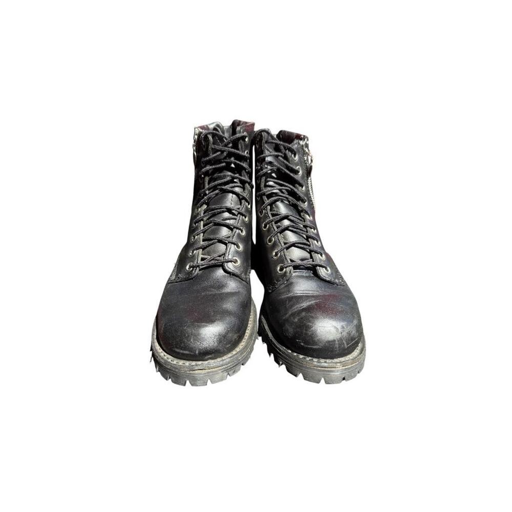 Red Wing 979 Lace Up Side Zip Motorcycle Biker Boot Black Leather Men size 8 D - Picture 4 of 9